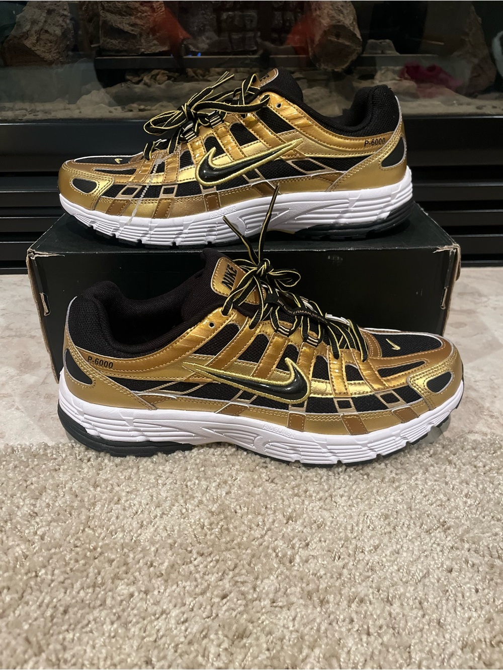 Nike Gold and Black P-6000 Brand New No Box Great Condition Size 10.5